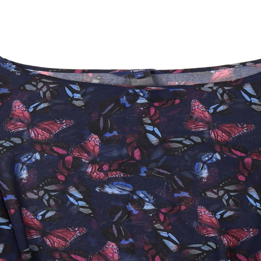Womens UK Size 10 NEXT Blue Basic Blouse