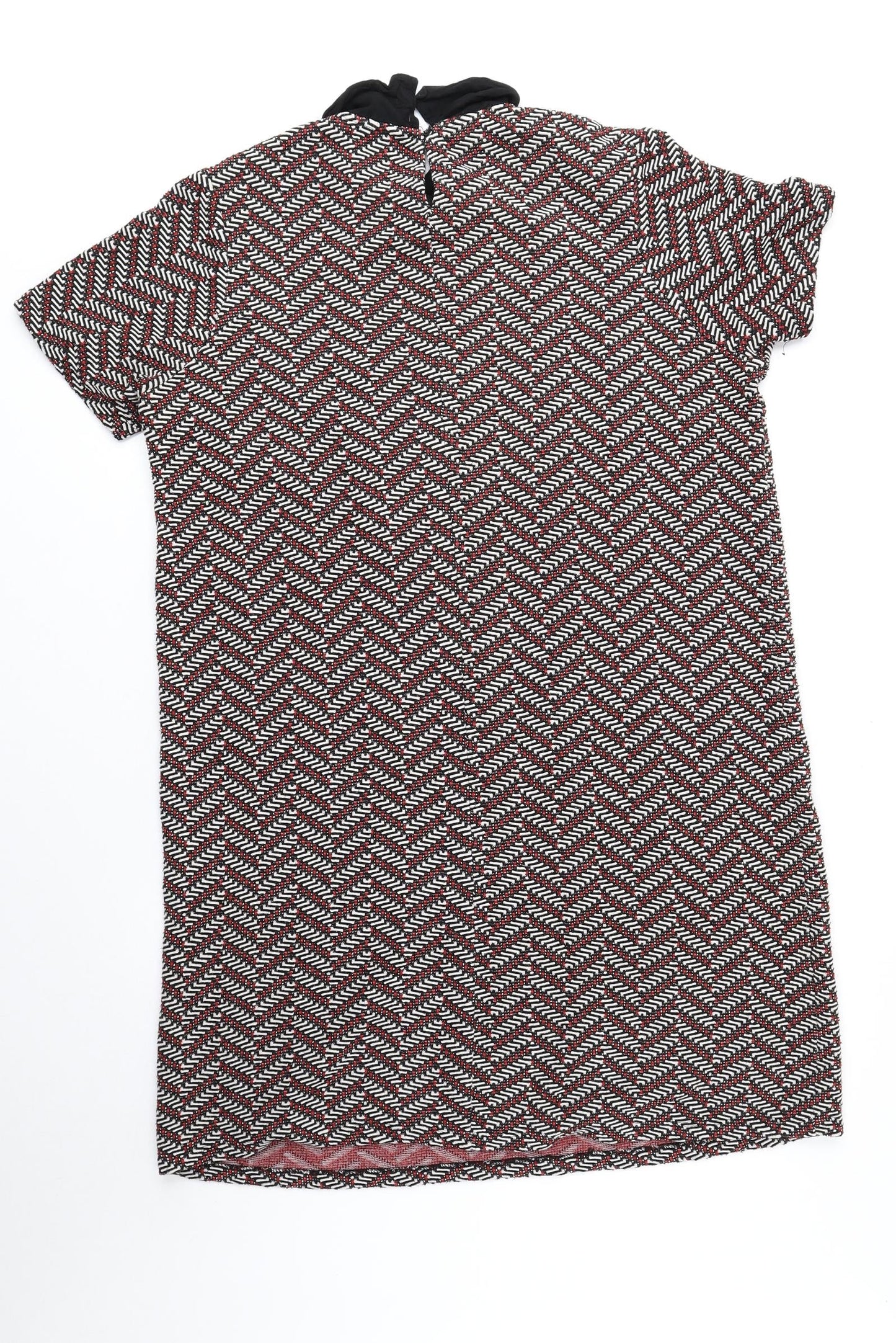 TU Womens Multicoloured Geometric Polyester Sheath Size 14 Collared Button