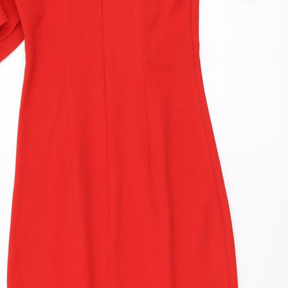 Girl in Mind Womens Red Polyester Bodycon Size 8 Halter Pullover