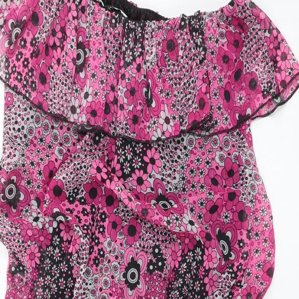 Womens UK Size 10 Preworn Multicoloured Basic Blouse
