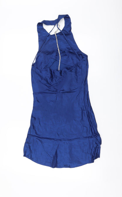 Zara Womens Blue Polyester Mini Size XS Halter Pullover