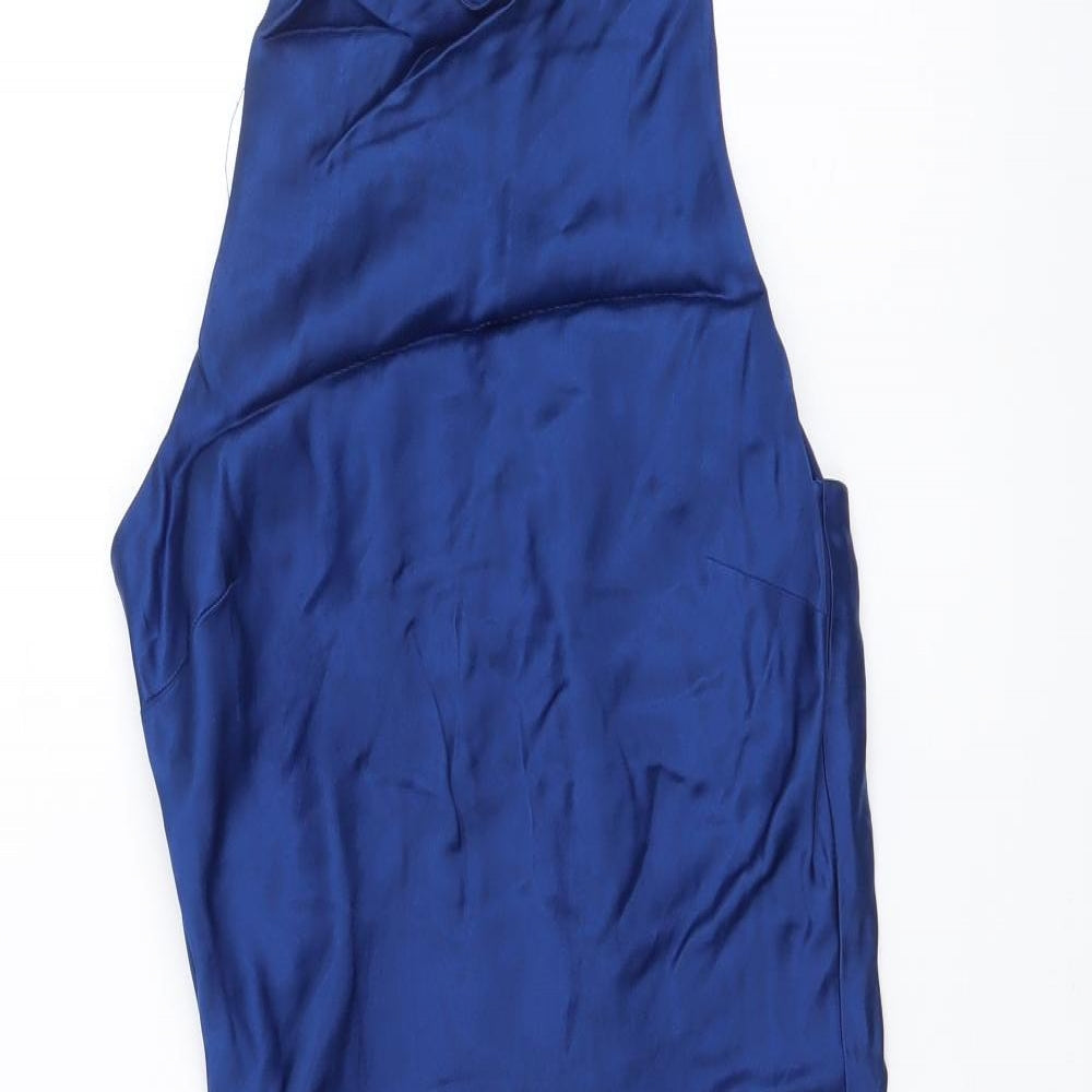 Zara Womens Blue Polyester Mini Size XS Halter Pullover