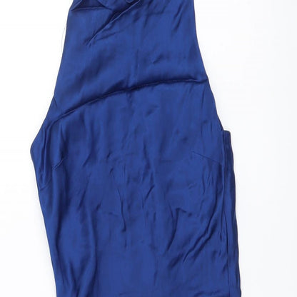 Zara Womens Blue Polyester Mini Size XS Halter Pullover
