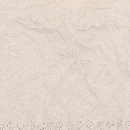 Jacodi Girls Beige V-Neck Cotton Pullover Jumper Size 10 Years Pullover