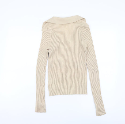 Womens UK Size M Dazy Beige Pullover Jumper