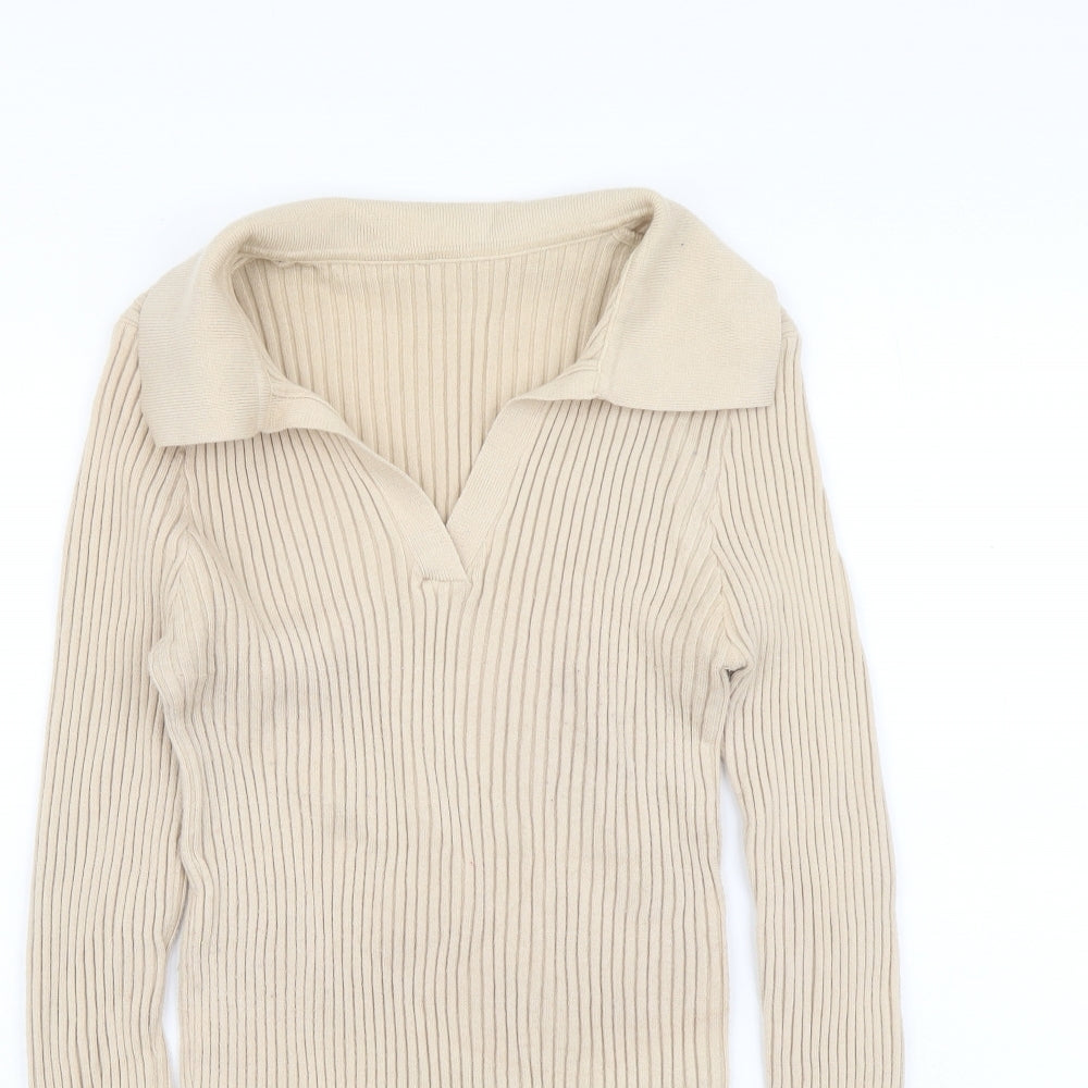 Womens UK Size M Dazy Beige Pullover Jumper