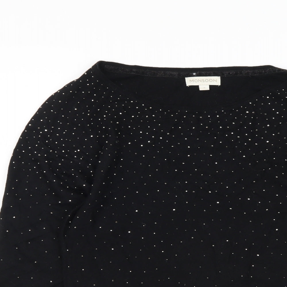 Womens UK Size S Monsoon Black Pullover Jumper