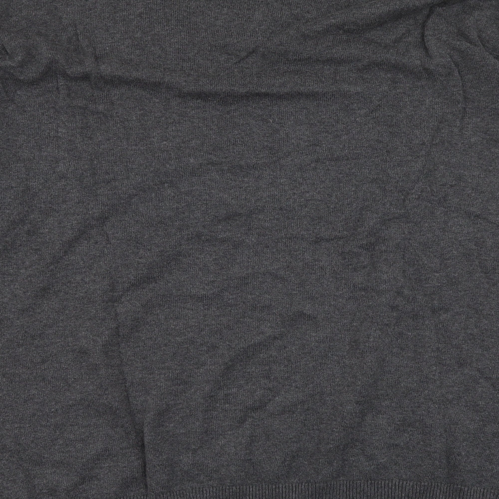 Mark Law Mens Grey V-Neck Cotton Pullover Jumper Size 2XL