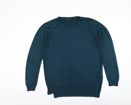 F&F Womens Blue Round Neck Acrylic Pullover Jumper Size 12