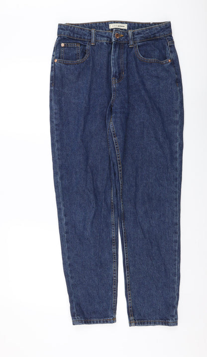 Denim Makers Womens Blue Cotton Mom Jeans Size 28 in L28 in Regular Button