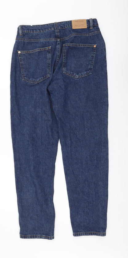 Denim Makers Womens Blue Cotton Mom Jeans Size 28 in L28 in Regular Button