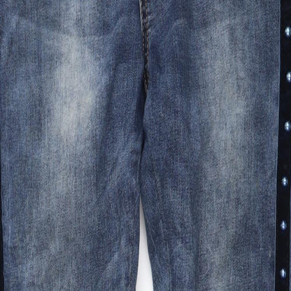 Jewelly Womens Blue Cotton Skinny Jeans Size XS L30 in Regular Button