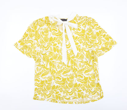 Womens UK Size 12 Marks and Spencer Yellow Basic T-Shirt