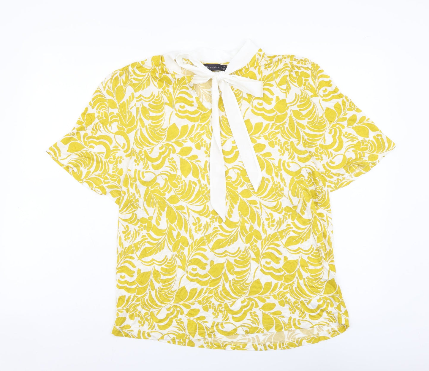 Womens UK Size 14 Marks and Spencer Yellow Basic Blouse