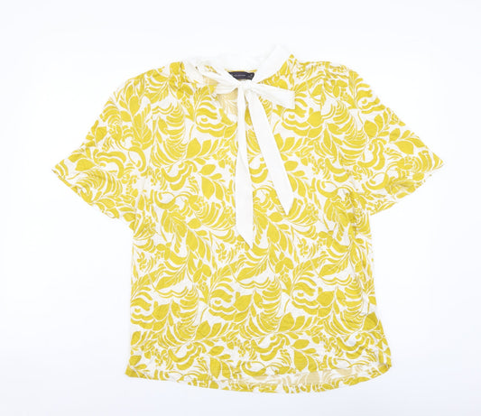 Womens UK Size 14 Marks and Spencer Yellow Basic Blouse