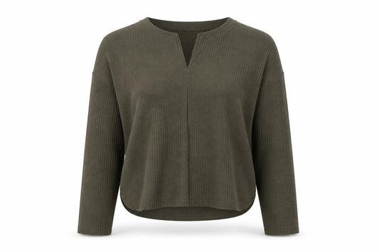 Forever 21 Womens Green V-Neck Acrylic Henley Jumper Size S