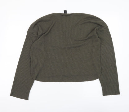 Womens UK Size S FOREVER 21 Green Henley Jumper