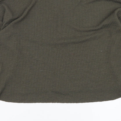 Womens UK Size S FOREVER 21 Green Henley Jumper