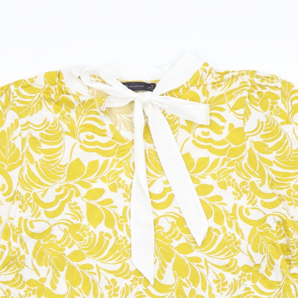 Womens UK Size 12 Marks and Spencer Yellow Basic Blouse