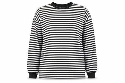 SheIn Womens Multicoloured Striped Polyester Pullover Sweatshirt Size M Pullover