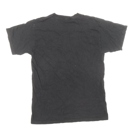 Womens UK Size S Love Black Basic T-Shirt