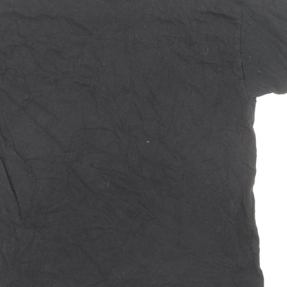 Womens UK Size S Love Black Basic T-Shirt