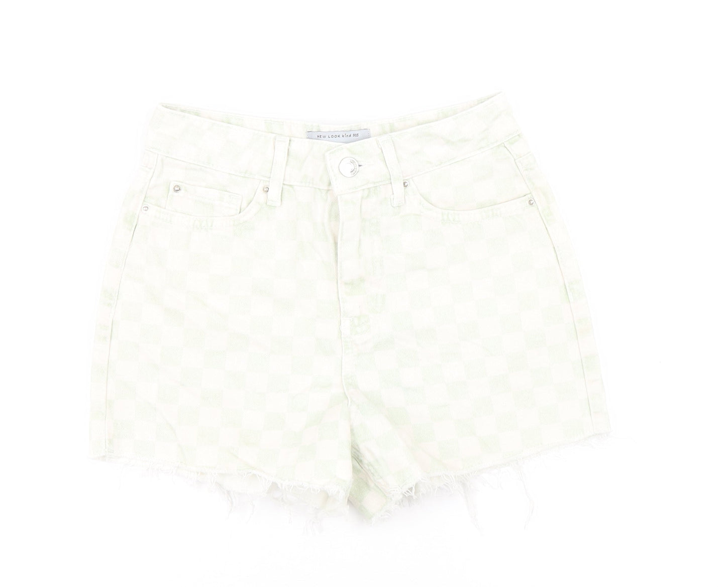 New Look Girls Multicoloured Check Polyester Mom Shorts Size 11 Years L3 in Regular Zip - Raw Hem