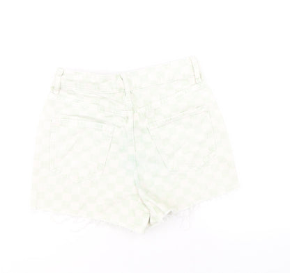 New Look Girls Multicoloured Check Polyester Mom Shorts Size 11 Years L3 in Regular Zip - Raw Hem