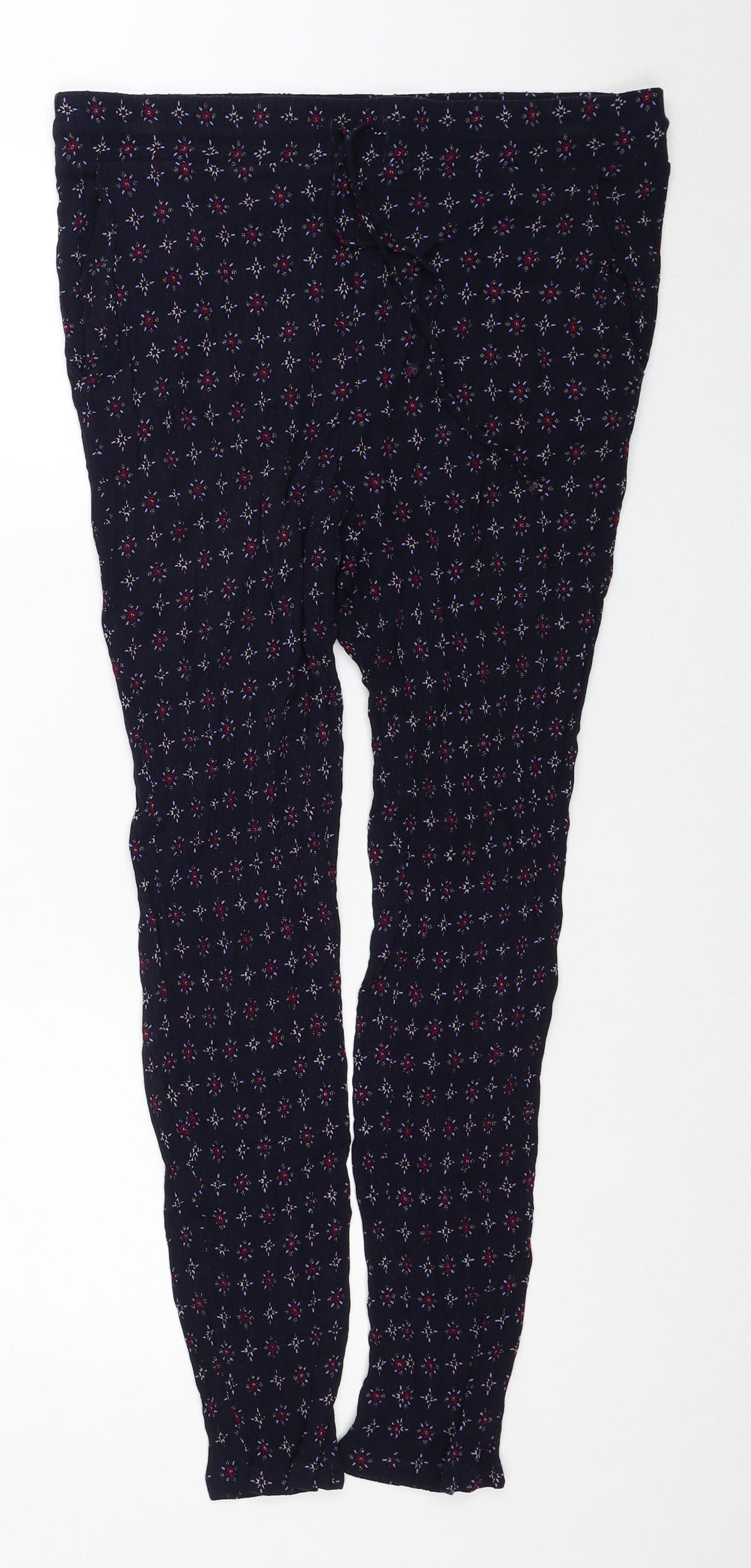 Womens UK Size 14 Marks and Spencer Regular Fit Carrot Blue Trousers
