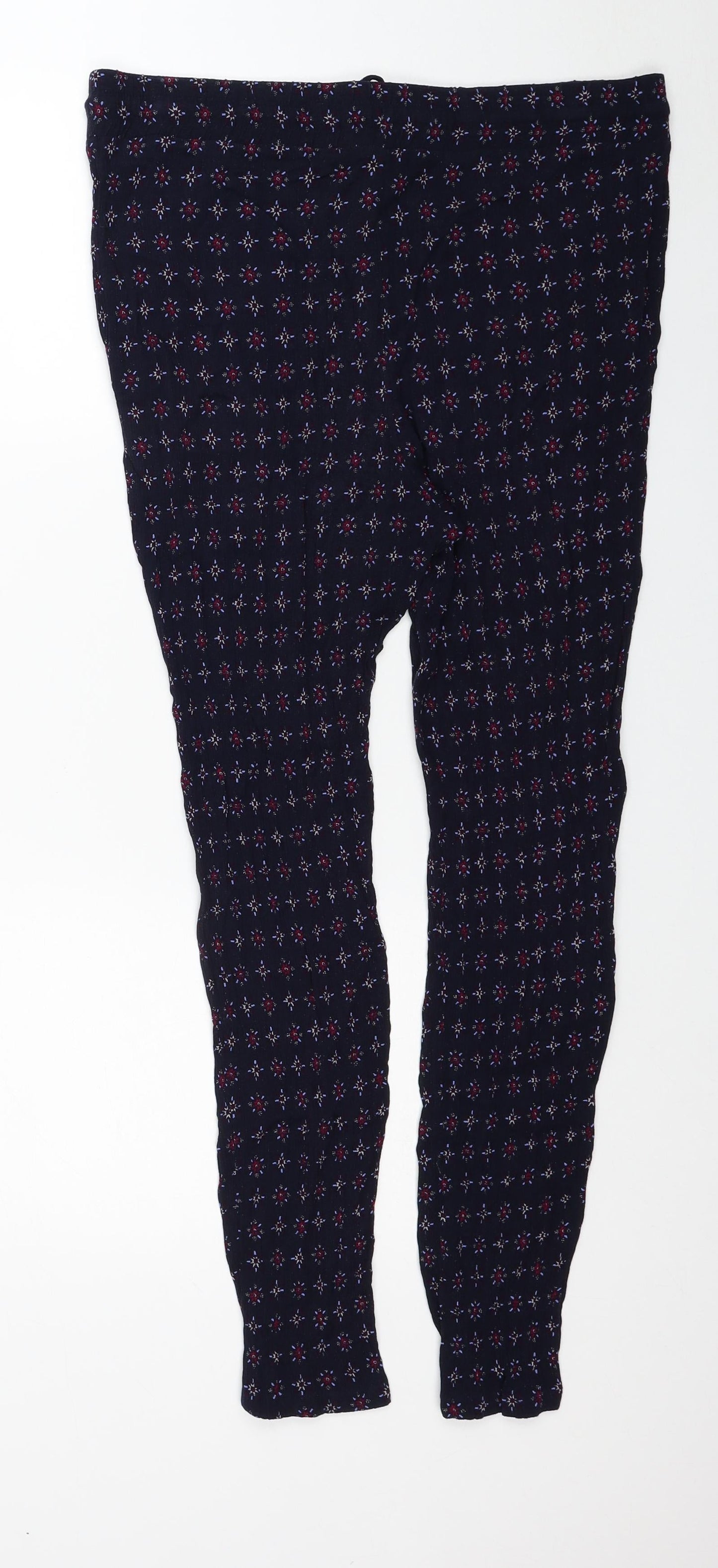 Womens UK Size 14 Marks and Spencer Regular Fit Carrot Blue Trousers