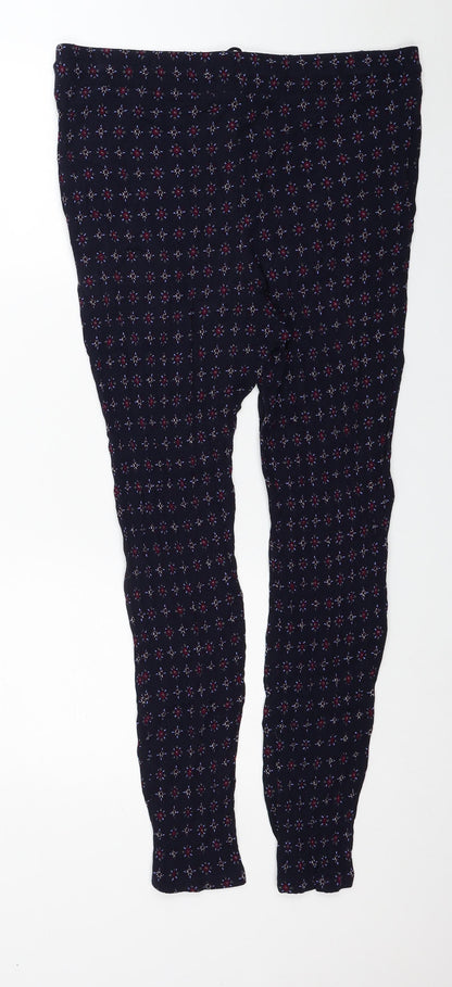 Womens UK Size 14 Marks and Spencer Regular Fit Carrot Blue Trousers