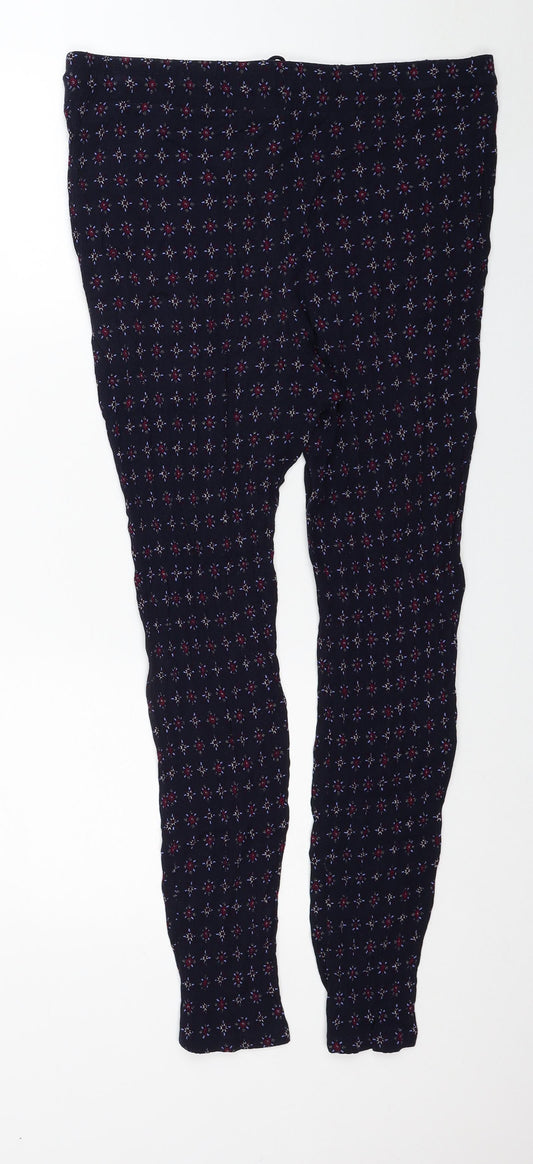 Womens UK Size 14 Marks and Spencer Regular Fit Carrot Blue Trousers