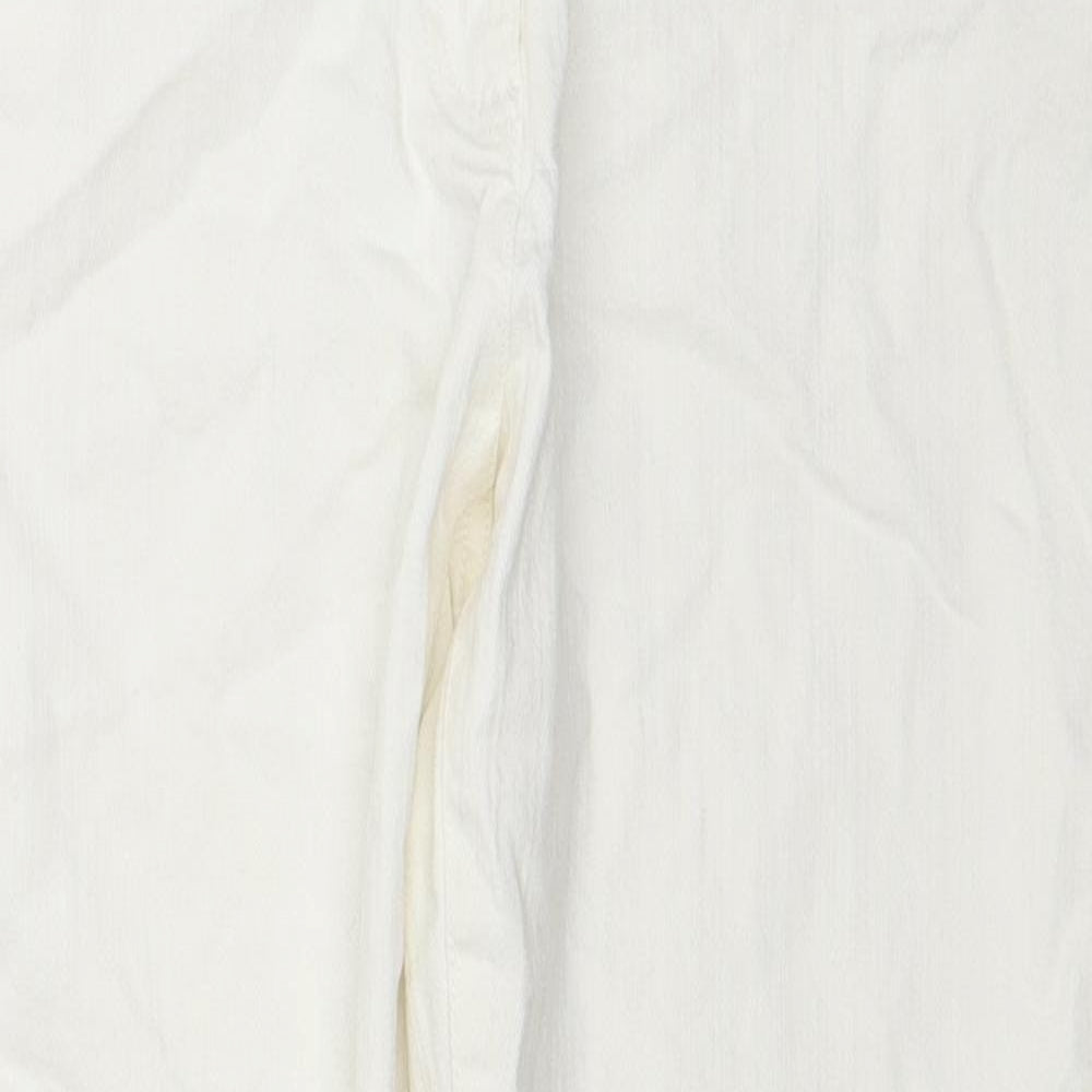 Pure Womens White Cotton Skinny Jeans Size 14 L25 in Regular Zip