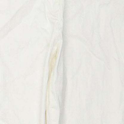 Pure Womens White Cotton Skinny Jeans Size 14 L25 in Regular Zip