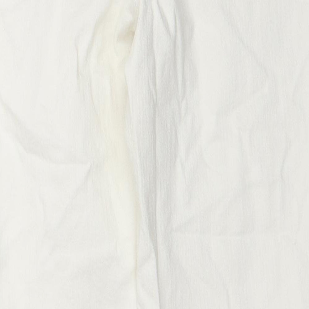 Pure Womens White Cotton Skinny Jeans Size 14 L25 in Regular Zip