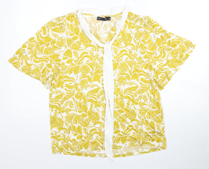 Womens UK Size 14 Marks and Spencer Yellow Basic Blouse