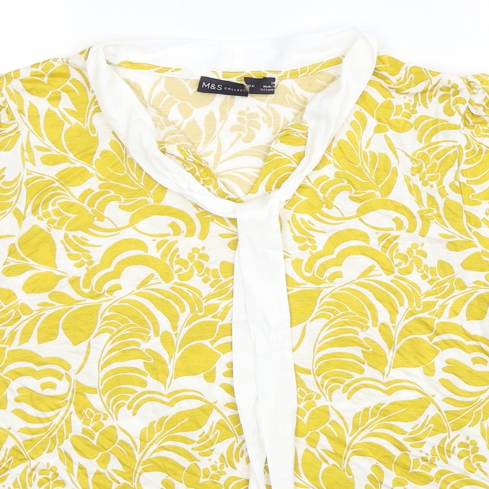 Womens UK Size 14 Marks and Spencer Yellow Basic Blouse