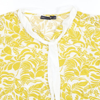 Womens UK Size 14 Marks and Spencer Yellow Basic Blouse