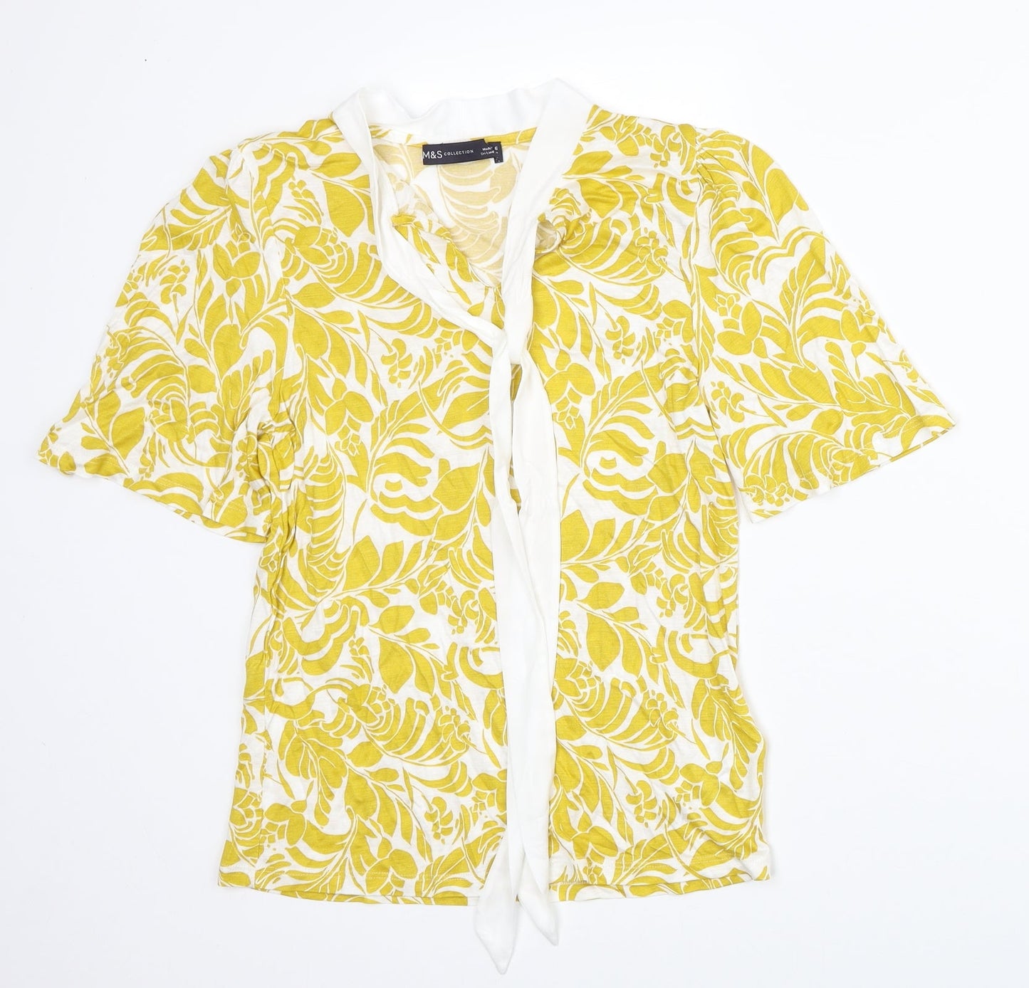 Womens UK Size 6 Marks and Spencer Yellow Basic Blouse