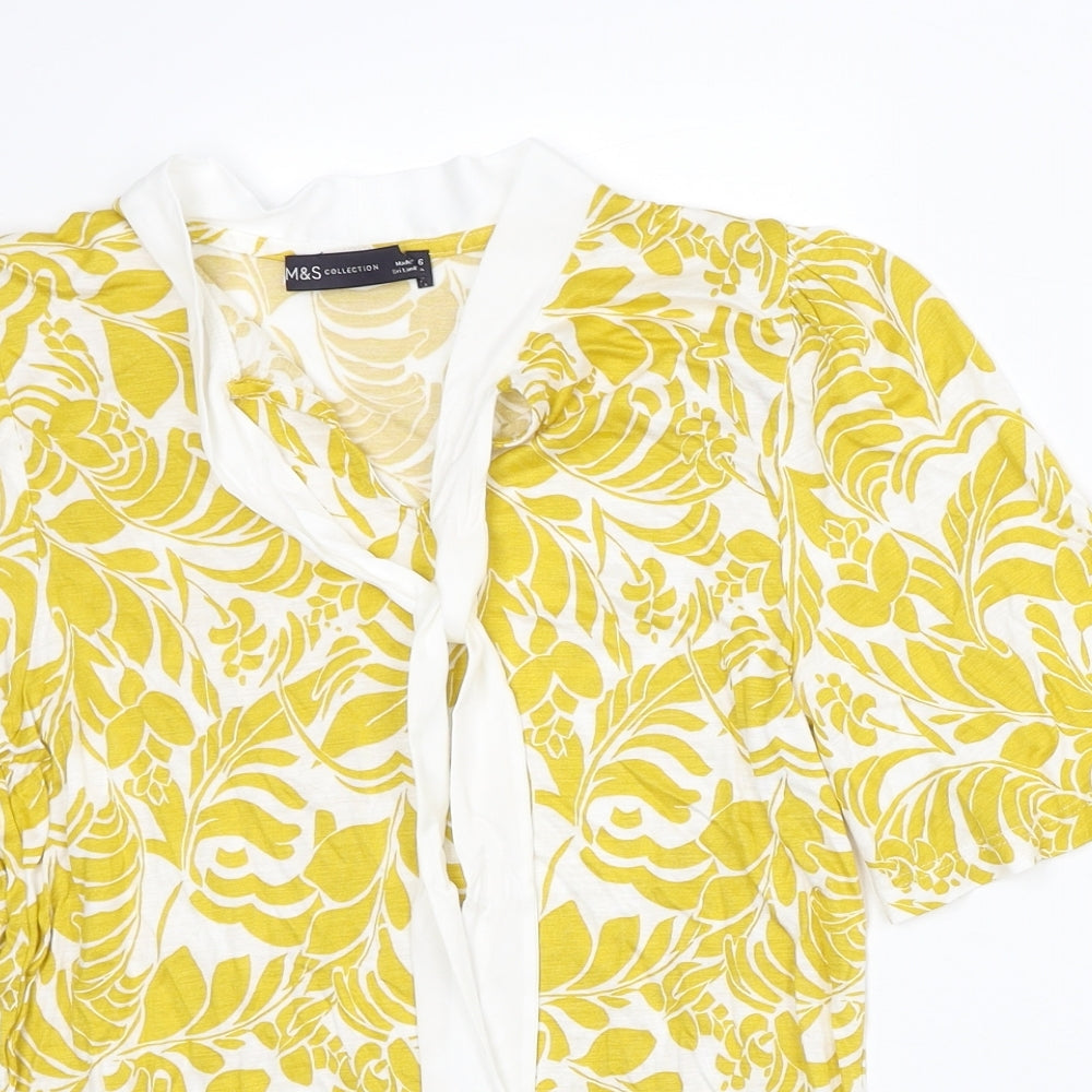 Womens UK Size 6 Marks and Spencer Yellow Basic Blouse