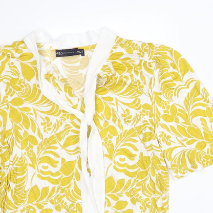 Womens UK Size 6 Marks and Spencer Yellow Basic Blouse