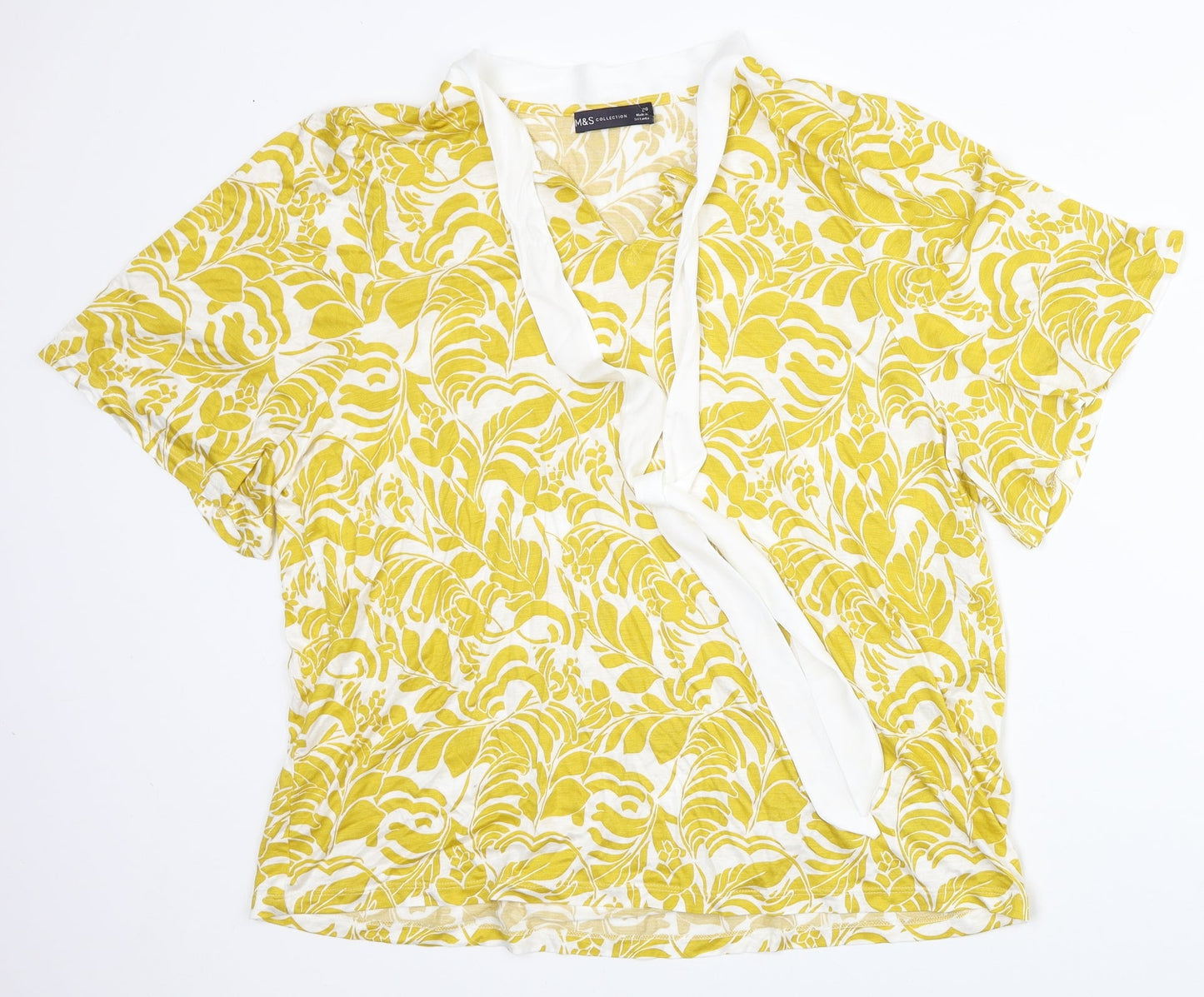 Womens UK Size 20 Marks and Spencer Yellow Basic Blouse