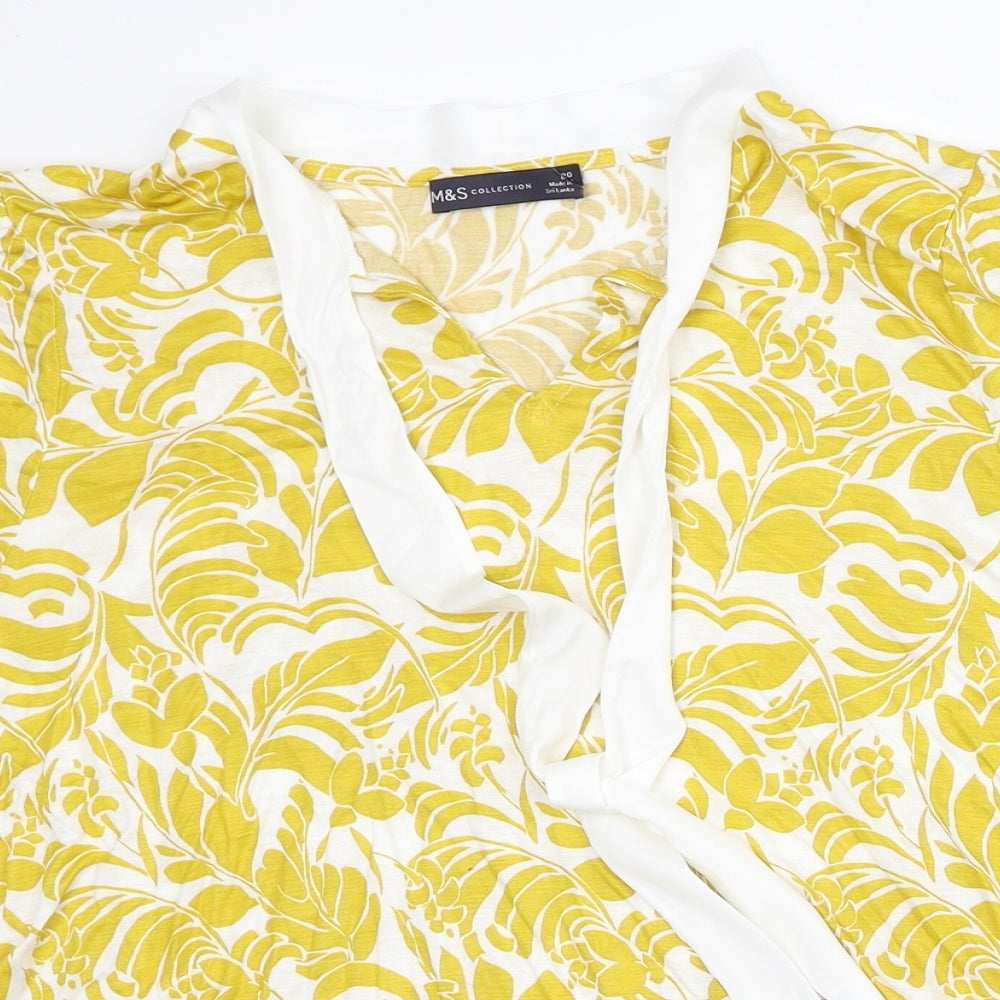 Womens UK Size 20 Marks and Spencer Yellow Basic Blouse