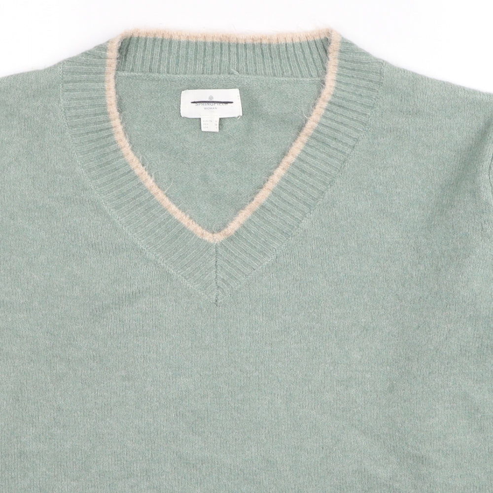 Womens UK Size M Springfield Green Pullover Jumper