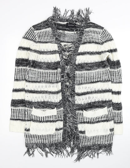 MINKPINK Womens Multicoloured V-Neck Striped Acrylic Cardigan Jumper Size XS