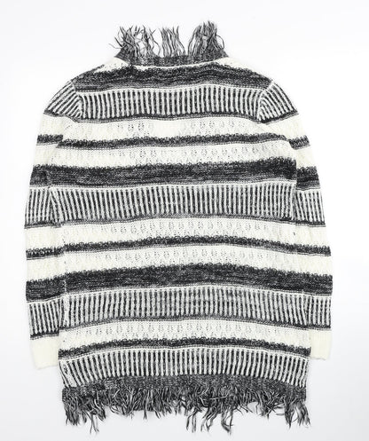 MINKPINK Womens Multicoloured V-Neck Striped Acrylic Cardigan Jumper Size XS