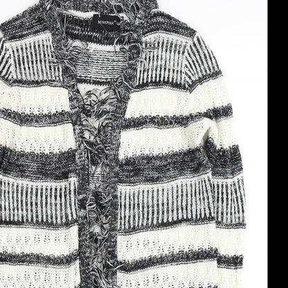MINKPINK Womens Multicoloured V-Neck Striped Acrylic Cardigan Jumper Size XS