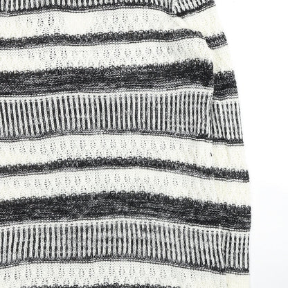 MINKPINK Womens Multicoloured V-Neck Striped Acrylic Cardigan Jumper Size XS