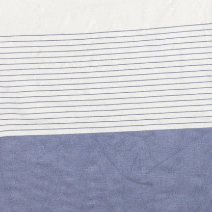 TZ Womens Blue Colourblock Cotton Jersey T-Shirt Size M Round Neck