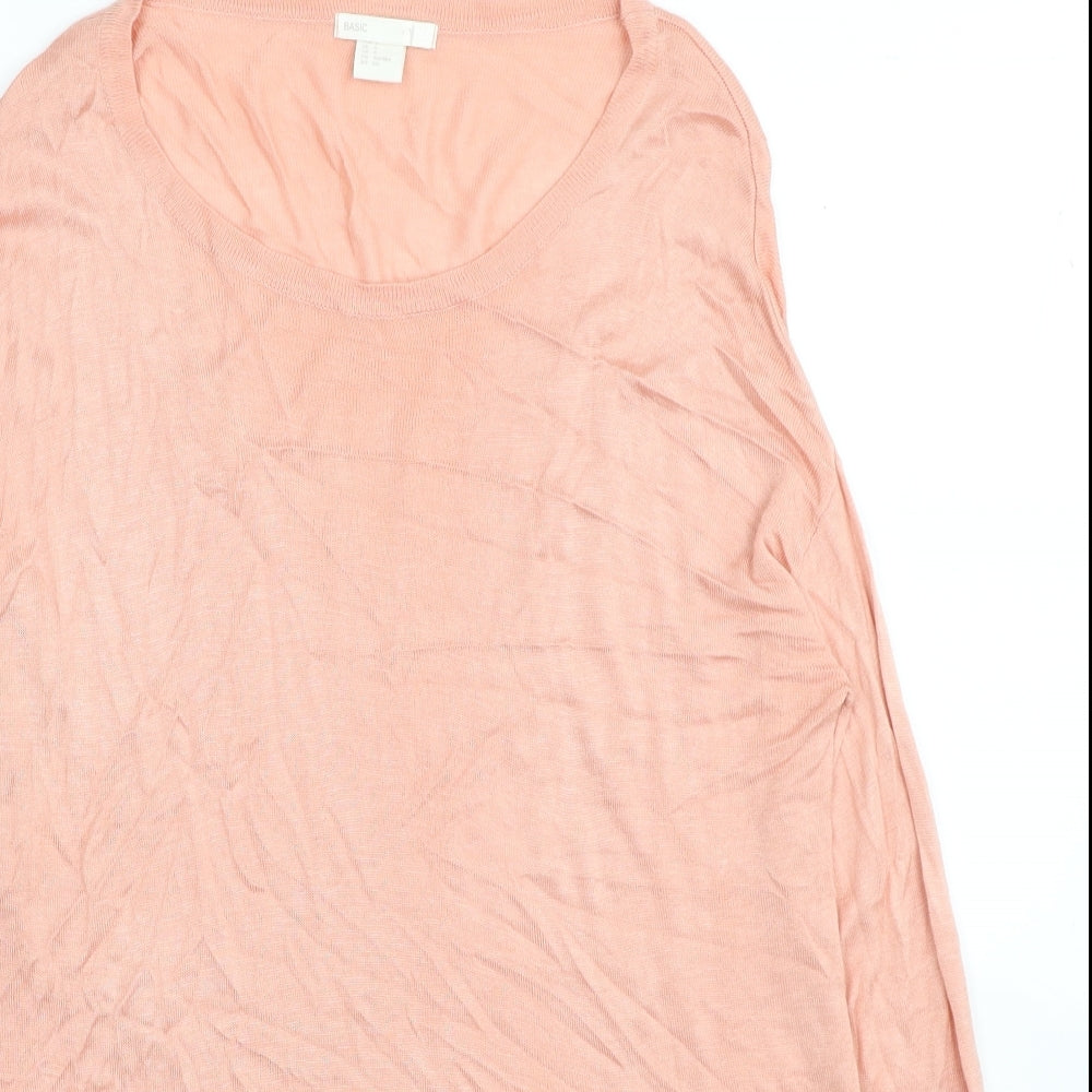 Womens UK Size S H&M Pink Tunic Jumper